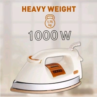 Usha EI 3710 Heavy Weight 1000-Watt Dry Iron, 1.75 Kg(White)