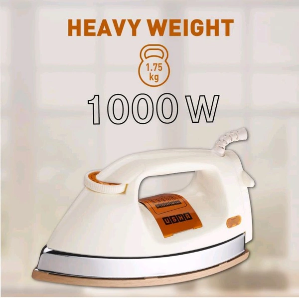 Usha EI 3710 Heavy Weight 1000-Watt Dry Iron, 1.75 Kg(White)
