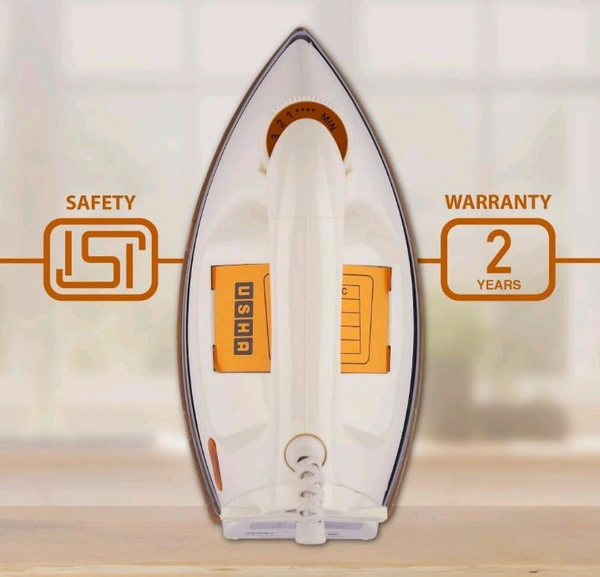 Usha EI 3710 Heavy Weight 1000-Watt Dry Iron, 1.75 Kg(White)
