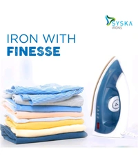 Syska Dry Iron 1000 Watt Has Non-Stick Soleplate, Overheat Safety, Multi Fabric Selection With 360° Swivel Cord For Wrinkle Free Clothes -
