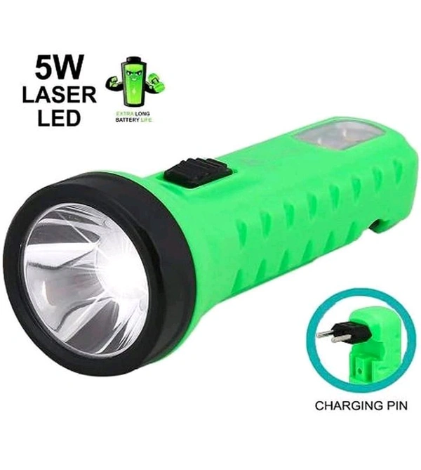 Akari Torch C1797CB Led Rechargeable Torch And COB LED Emergency Light Additional, Emergency Search Light For Home, Oudoor,Indoor, Long Distance Beam Range Searchlight Multicolour 1pc Will Be Sent