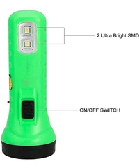 Akari Torch C1797CB Led Rechargeable Torch And COB LED Emergency Light Additional, Emergency Search Light For Home, Oudoor,Indoor, Long Distance Beam Range Searchlight Multicolour 1pc Will Be Sent