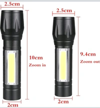 LED Emergency Handheld Flashlight USB Rechargeable Flashlight 3 Modes Adjustable Focus,Portable Waterproof LED Flashlight With COB Side Lights，Best Tactical Torch For Hurricane (1pack)