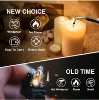 Rechargeable Electric Gas Lighter For Kitchen, Pooja Room, Candles, BBQ, Multi Purpose - 360 Degree Flexible & Windproof (Multicolor)(Pack Of 1)