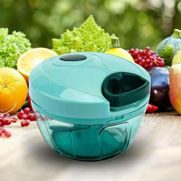 Manual Food Chopper – Hand-Powered Vegetable Chopper With 3 Stainless Steel Blades, Easy Pull Cord Design,BPA-Free, Ideal For Onion, Garlic, Nuts, And More Heavy Duty (Dori Chopper 500 Ml)