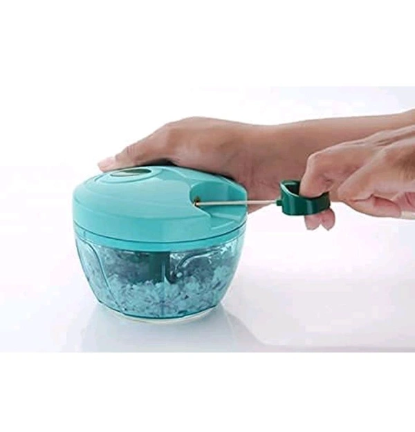 Manual Food Chopper – Hand-Powered Vegetable Chopper With 3 Stainless Steel Blades, Easy Pull Cord Design,BPA-Free, Ideal For Onion, Garlic, Nuts, And More Heavy Duty (Dori Chopper 500 Ml)