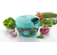 Manual Food Chopper – Hand-Powered Vegetable Chopper With 3 Stainless Steel Blades, Easy Pull Cord Design,BPA-Free, Ideal For Onion, Garlic, Nuts, And More Heavy Duty (Dori Chopper 500 Ml)