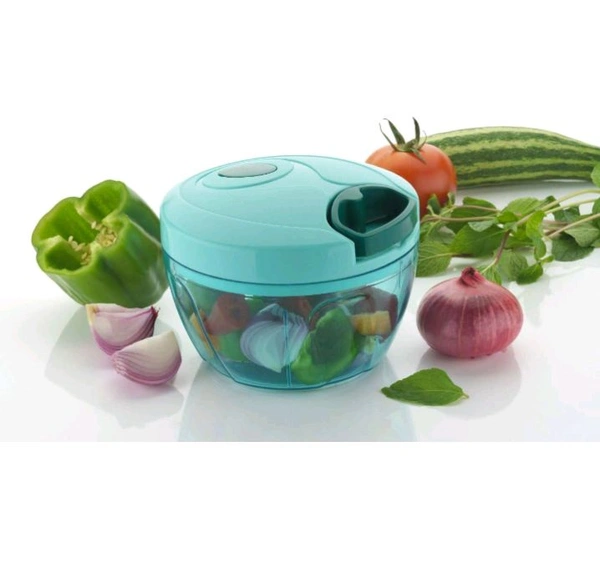Manual Food Chopper – Hand-Powered Vegetable Chopper With 3 Stainless Steel Blades, Easy Pull Cord Design,BPA-Free, Ideal For Onion, Garlic, Nuts, And More Heavy Duty (Dori Chopper 500 Ml)