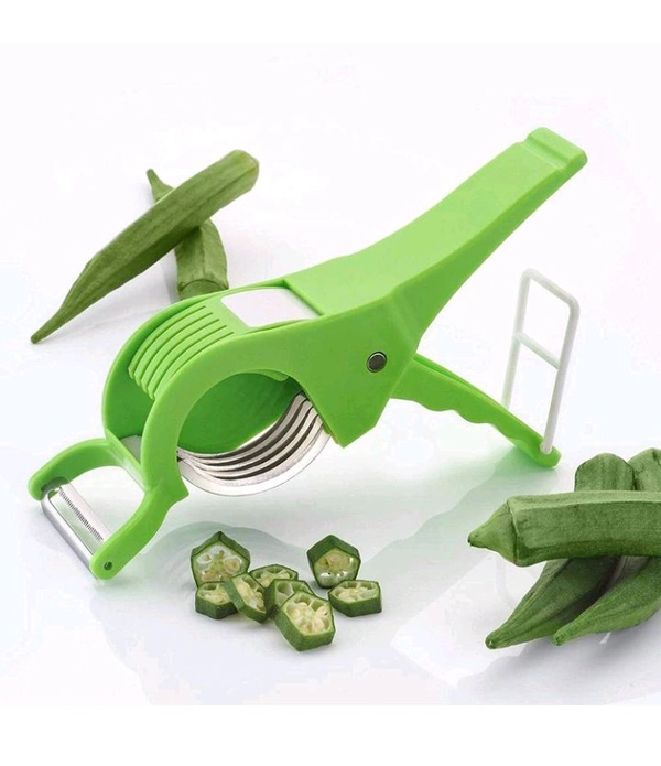 Plastic 2 In 1 Vegetable & Fruit Multi Cutter & Peeler,Veg Cutter Sharp Stainless Steel 5 Blade Vegetable Cutter With Peeler (Multi)