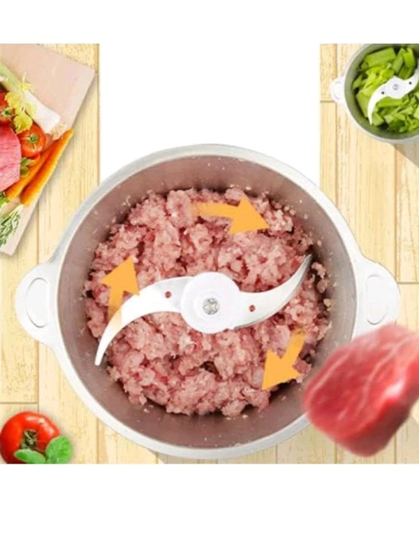 Electric Meat Grinder Multifunction Meat Mincer Stainless Steel Food Chopper Food Processor Machine For Meat, Vegetables, Fruits And Nuts Powerful Motor