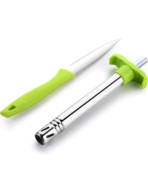 Gas Lighter With Free Knife For Kitchen Use Restaurants Metal Gas Stove Lighter Regular Size Easy Grip, Silver