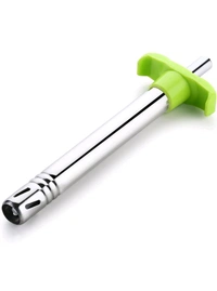 Gas Lighter With Free Knife For Kitchen Use Restaurants Metal Gas Stove Lighter Regular Size Easy Grip, Silver