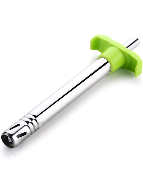 Gas Lighter With Free Knife For Kitchen Use Restaurants Metal Gas Stove Lighter Regular Size Easy Grip, Silver