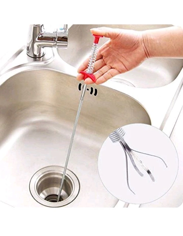 Stainless Steel Drain Cleaning Grip Tool - Long Claw Like Gadget For Cleaning Clogged Drains Remove Hair And Other Garbage From Drains Under Sink And Bathroom Easily With This Gripper Hook