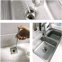 Hapani 160cm Hair Catcher Drain Cleaner Spring, Flexible Sink and Drain Cleaning Tool, Removes Hair & Debris, Durable Steel Wire with Easy Grip Handle