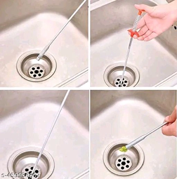 Hapani 160cm Hair Catcher Drain Cleaner Spring, Flexible Sink and Drain Cleaning Tool, Removes Hair & Debris, Durable Steel Wire with Easy Grip Handle