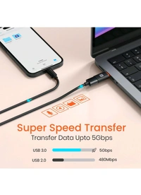 USB 3.0 to Type C OTG Adaptor, 10Gbps High Speed Data Transfer, Thunderbolt to USB Adapter, Compatible for All Type C Devices, Smartphone, Laptops, Tablets, Chargers, 