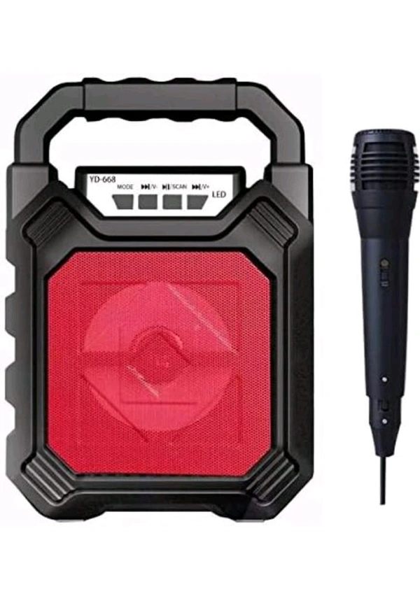 BT Karaoke Speaker System - Wireless Bluetooth, LED Lights, HD Stereo Sound, and Wired Microphone, Portable for Parties, Events, and Singing