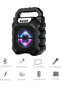BT Karaoke Speaker System - Wireless Bluetooth, LED Lights, HD Stereo Sound, and Wired Microphone, Portable for Parties, Events, and Singing
