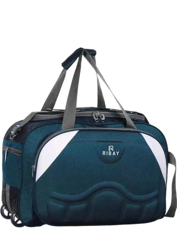 Strolley Duffel Bag - Luggage Travel with 2 wheels Duffel With Wheels (Strolley)  - Pine Green, L 40