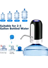 5 Gallon Water Dispenser, USB Charging Water Dispenser Pump Automatic Drinking Water Jug Dispenser for Universal 2-5 Gallon Office Camping Kitchen (Black)