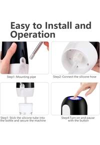 5 Gallon Water Dispenser, USB Charging Water Dispenser Pump Automatic Drinking Water Jug Dispenser for Universal 2-5 Gallon Office Camping Kitchen (Black)