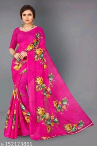 Shubhwar Daily Wear Georgette Saree With Unstitched Blouse Piece  - Free Size