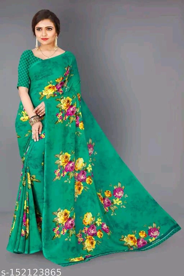 Shubhwar Daily Wear Georgette Saree With Unstitched Blouse Piece  - Free Size