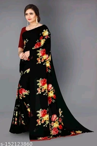 Shubhwar Daily Wear Georgette Saree With Unstitched Blouse Piece  - Free Size