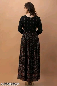 Ethnic Wear Kurti For Girls - Black, L
