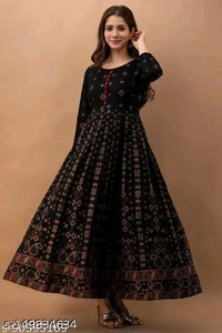 Ethnic Wear Kurti For Girls - Black, L