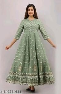 Ethnic Wear Kurti For Girls - Mint Green, XXL