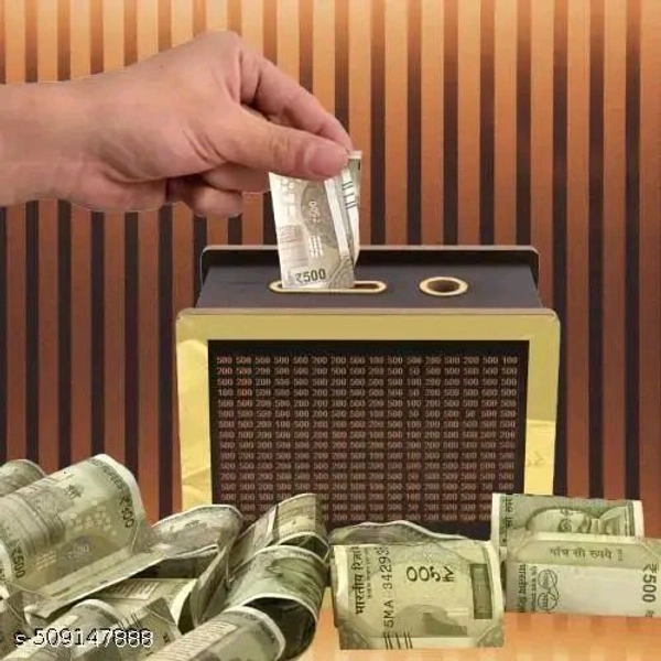 Money Bank For Saving, Wooden Bank - Brown