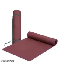 Yoga Mat Anti Slip Home Gym Exercise Workout Fitness for Men Women with Bag  - free size, Woody Brown