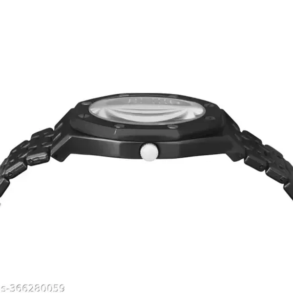 Franktime Black Chain Solid Round Analog Wrist Watch for Men - free size, Black