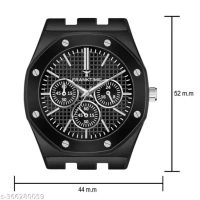 Franktime Black Chain Solid Round Analog Wrist Watch for Men - free size, Black