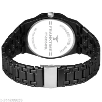 Franktime Black Chain Solid Round Analog Wrist Watch for Men - free size, Black