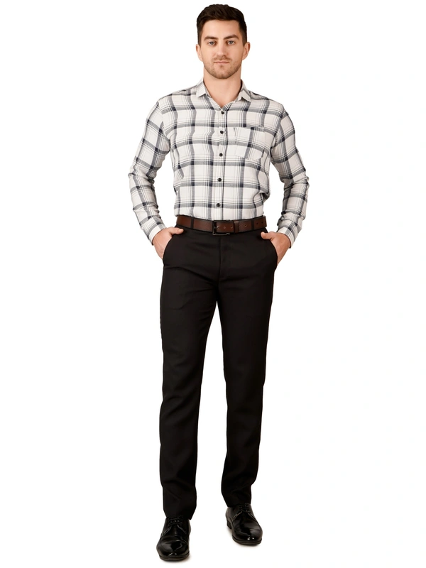 Dmd Clothing Lycra Cotton Stretchable | Plain Formal Trousers |  Polo Fit | Office Wear For Men'S | Charcoal Black
