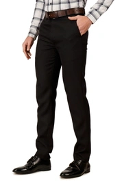 Dmd Clothing Lycra Cotton Stretchable | Plain Formal Trousers |  Polo Fit | Office Wear For Men'S | Charcoal Black - 28, CHARCOAL BLACK