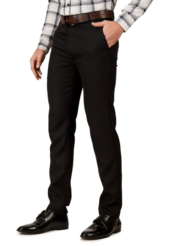 Dmd Clothing Lycra Cotton Stretchable | Plain Formal Trousers |  Polo Fit | Office Wear For Men'S | Charcoal Black - 28, CHARCOAL BLACK