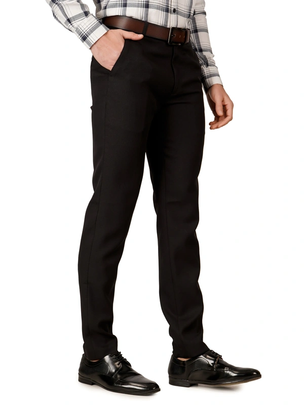 Dmd Clothing Lycra Cotton Stretchable | Plain Formal Trousers |  Polo Fit | Office Wear For Men'S | Charcoal Black - 28, CHARCOAL BLACK
