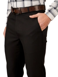 Dmd Clothing Lycra Cotton Stretchable | Plain Formal Trousers |  Polo Fit | Office Wear For Men'S | Charcoal Black - 28, CHARCOAL BLACK