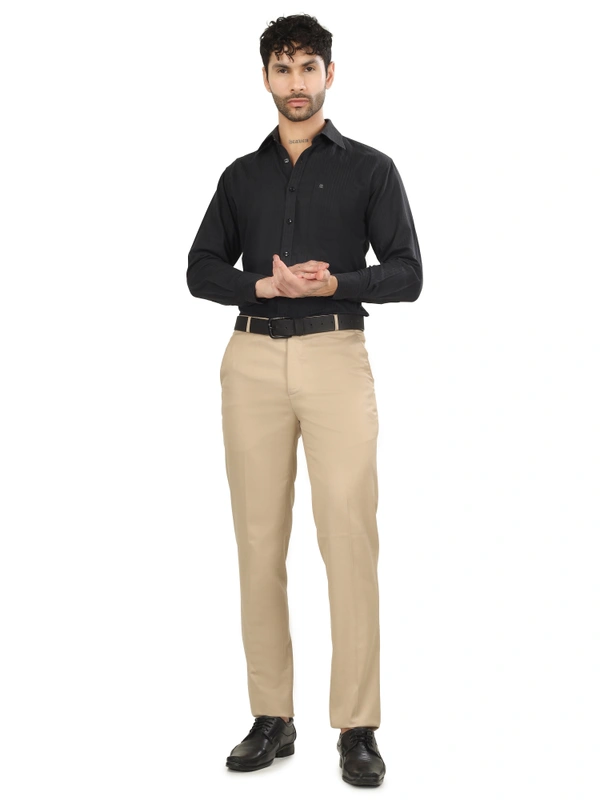 Dmd Clothing Lycra Cotton Stretchable | Plain Formal Trousers |  Polo Fit | Office Wear For Men'S | Caramel Cream