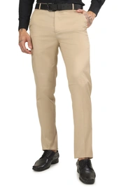 Dmd Clothing Lycra Cotton Stretchable | Plain Formal Trousers |  Polo Fit | Office Wear For Men'S | Caramel Cream - 28, CARAMEL CREAM