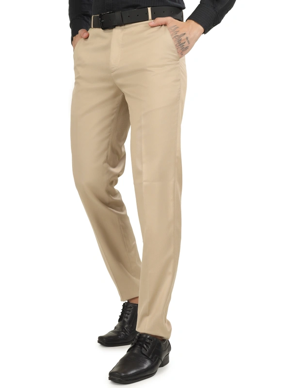Dmd Clothing Lycra Cotton Stretchable | Plain Formal Trousers |  Polo Fit | Office Wear For Men'S | Caramel Cream - 28, CARAMEL CREAM