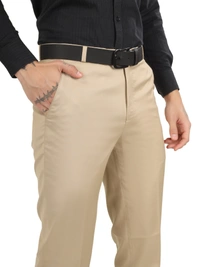 Dmd Clothing Lycra Cotton Stretchable | Plain Formal Trousers |  Polo Fit | Office Wear For Men'S | Caramel Cream - 28, CARAMEL CREAM