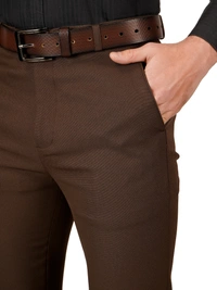 Dmd Clothing | Wrinkle Free Express Mattee | Solid Formal Trousers | Polo Fit | Office Wear For Men'S | Chocolate Brown - 28, CHOCOLATE BROWN