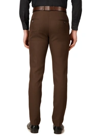 Dmd Clothing | Wrinkle Free Express Mattee | Solid Formal Trousers | Polo Fit | Office Wear For Men'S | Chocolate Brown - 28, CHOCOLATE BROWN