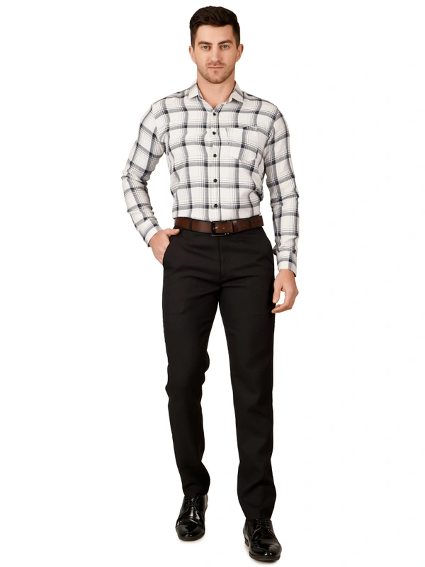 Dmd Clothing | Wrinkle Free Express Mattee | Solid Formal Trousers | Polo Fit | Office Wear For Men'S | Black