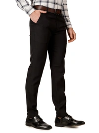 Dmd Clothing | Wrinkle Free Express Mattee | Solid Formal Trousers | Polo Fit | Office Wear For Men'S | Black - 28, BLACK